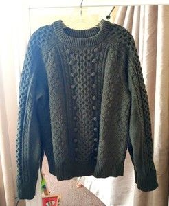 j crew sweater Chunky Cable -knit Wool Nylon Women's Sweater Large